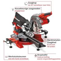 Einhell TE-SM 36/8 L Li-Solo Power X-Change Accu-kap- en verstekzaag Zonder lader, Zonder accu 216 mm 30 mm - thumbnail