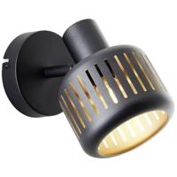 Brilliant Zwarte wandlampTyas zwart met goud - 99941/86 - thumbnail