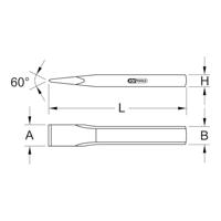 KS Tools Platte beitel, ovaal, 250 x 28 mm 1620106 - thumbnail