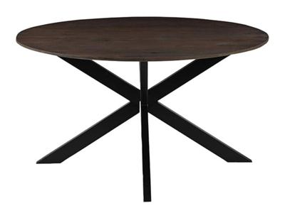 LABEL51 Eetkamertafel Otis - Espresso - Mangohout - 130 cm - Rond