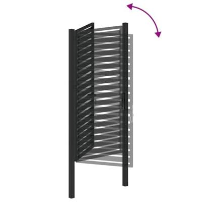 VidaXL Tuinhek afsluitbaar 100x180 cm aluminium zwart