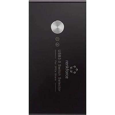 Renkforce RF-SHB-200 4 poorten USB 3.2 Gen 1-schakelaar + hub (USB 3.0) Zwart