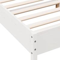 Bedframe met hoofdbord massief grenenhout wit 140x190 cm - thumbnail