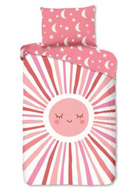 Good Morning Kinderdekbedovertrek "zon, maan en sterren" - Roze - (140x200 cm) - Katoen Good Morning Kinderdekbedovertrek "zon, maan en sterren" - Roze - (140x200 cm) - Katoen