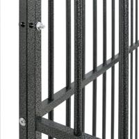 VidaXL Hondenkennel 4 panelen gepoedercoat staal zwart - thumbnail