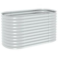 VidaXL Plantenbak verhoogd 160x80x81 cm gegalvaniseerd staal zilver - thumbnail