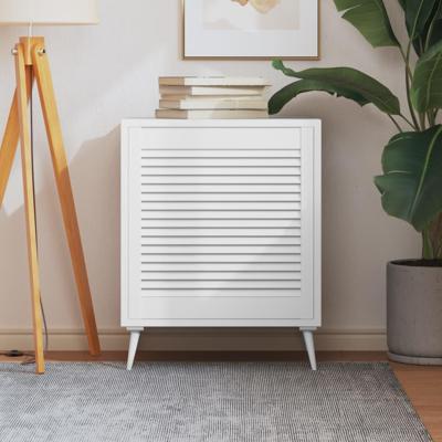 Louvredeur 61,5x59,4 cm massief grenenhout wit