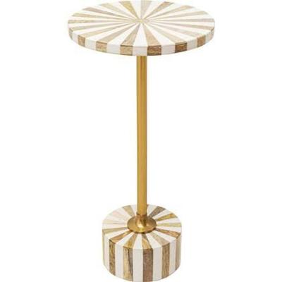 Kare Bijzettafel Domero Cirque Gold White Ø25cm