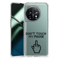 OnePlus 11 Silicone-hoesje Finger Don't Touch My Phone - thumbnail