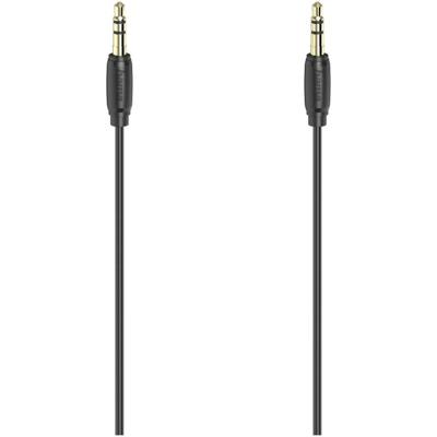 Hama Audiokabel, 3,5mm jack - 3,5mm jack, stereo, verguld, ultradun, 1,5 m Mini jack kabel Zwart Hama Audiokabel, 3,5mm jack - 3,5mm jack, stereo, verguld, ultradun, 1,5 m Mini jack kabel Zwart