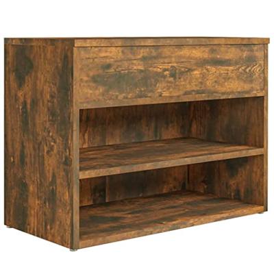 VidaXL Schoenenbank 60x30x45 cm bewerkt hout gerookt eikenkleurig VidaXL Schoenenbank 60x30x45 cm bewerkt hout gerookt eikenkleurig
