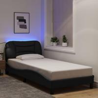 Bedframe met LED zonder matras "Hvar" 90x190 cm stof zwart - thumbnail