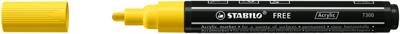 Acrylmarker stabilo free acrylic t300 geel | 5 stuks