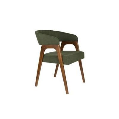 Dutchbone Eetkamerstoel 'Adamello' Essenfineer en stof, kleur Groen