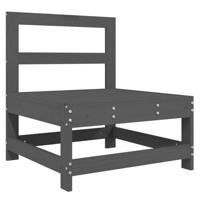 Middenbank met kussens massief grenenhout grijs - thumbnail