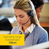 Jabra Biz 2400 II QD On-Ear Stereo Headset met snelkoppeling - Lichtgewicht Ultra Noise Cancelling Kabel-hoofdtelefoon met HD Voice en hoofdkussen voor tafeltelefoons - thumbnail