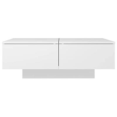 Salontafel 90x60x31 cm bewerkt hout wit