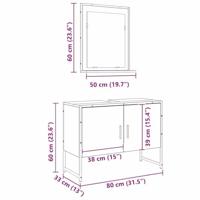 Badkamermeubelset 2 pcs Bruin 80 x 33 x 60 cm Bewerkt hout - thumbnail