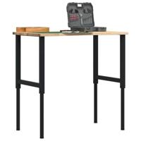 Werkbank 100x60x(71,5-98) cm massief eikenhout - thumbnail