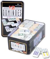 Domino dubbel 12 in blik - 91 stenen - thumbnail