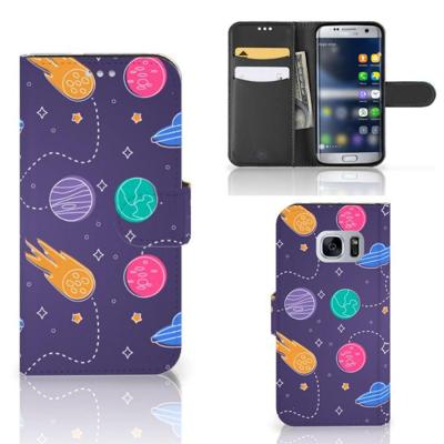Samsung Galaxy S7 | Wallet Case | met Pasjes | Space Samsung Galaxy S7 | Wallet Case | met Pasjes | Space