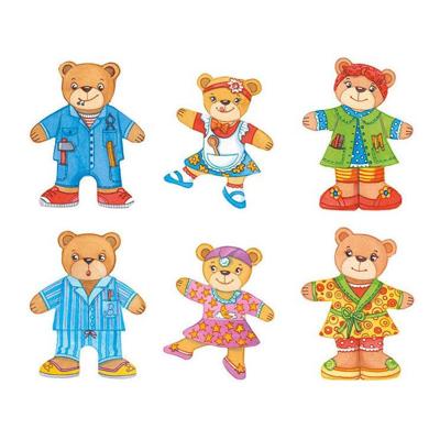 Goki houten aankleedpuzzel beren in houten box, 36st. Goki houten aankleedpuzzel beren in houten box, 36st.