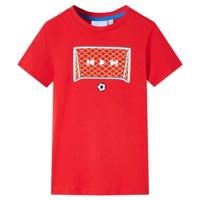 Kindershirt met doelprint 128 rood - thumbnail