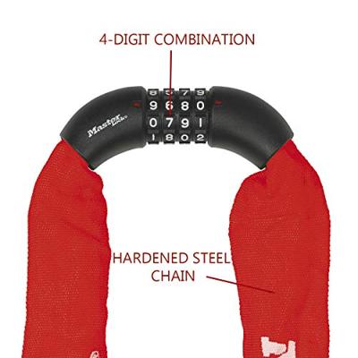 MASTER LOCK Fietskettingslot [Combinatie] [90 cm ketting] [Rood] 8392EURDPROCOLR