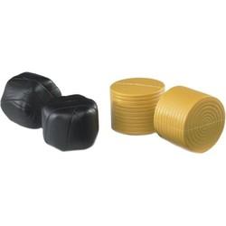 Bruder 4 ronde hooibalen 2xzwart 2x oker