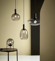 Hanglamp glas Nordlux &apos;Alton 25&apos; zwart smoke E27 fitting 250mm - thumbnail