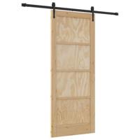 Schuifdeur met Hardware Set 83x202 cm Massief Vurenhout - thumbnail