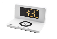 Digitale Wekker Met Draadloze Oplader - LED Nachtlamp - Alarmklok (HCG018QI-W) - thumbnail