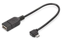DIGITUS USB 2.0 adapterkabel - 0,15 m - USB Micro B (M) naar USB A (F) - 480 Mbps - USB-adapter - Zwart - thumbnail