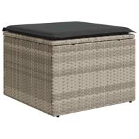 7-delige Loungeset met kussens poly rattan lichtgrijs - thumbnail
