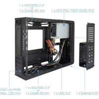 ATX Mini tower Behuizingmet voeding TooQ TQC-3005U3 Slim USB 3.0 Zwart 500 W - thumbnail