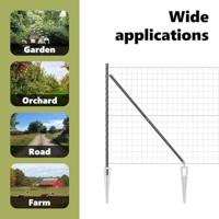 VidaXL Hek met paal grijs 1,6 x 10 m staal en pvc - thumbnail