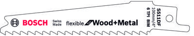 Bosch Accessoires Reciprozaagblad S 511 DF 100 x 19 x 0,9 mm 2st - 2608657722