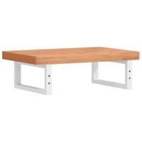 Badkamer wandschap staal en massief beukenhout - thumbnail