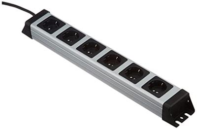 Kopp 226720018 Stekkerdoos 6-voudig Grijs, Zwart Randaarde stekker 1 stuk(s)