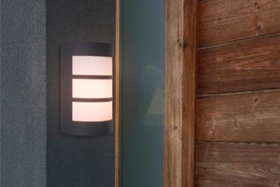 Buitenlamp voordeur grijs &apos;Nila&apos; E27 fitting 22cm