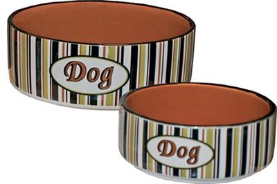 Hondeneetbak steen 23 cm gestreept Eet-en-drinkbakken-hond Gebr. de Boon - Gebr de boon