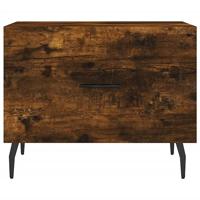 Salontafels 2 st 50x50x40 cm bewerkt hout gerookt eikenkleurig - thumbnail