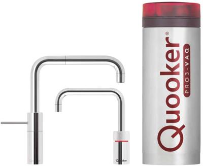 Quooker Nordic Square Twintaps met PRO3 VAQ-E Boiler Chroom Quooker