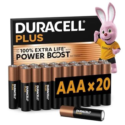 Duracell batterij Plus 100% AAA, blister van 20 stuks