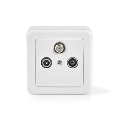 Nedis Wandcontactdoos voor Antenne | Wit / Zilver | 1 stuks - SWBX100WT SWBX100WT