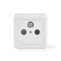 Nedis Wandcontactdoos voor Antenne | Wit / Zilver | 1 stuks - SWBX100WT SWBX100WT - thumbnail