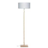Good&Mojo Vloerlamp 'Fuji' Bamboe en Eco linnen, kleur Lichtgrijs - thumbnail