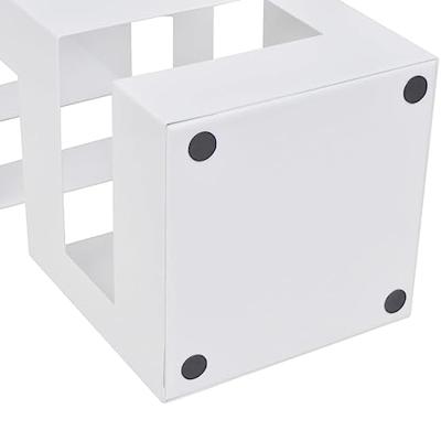 VidaXL Paraplu- en wandelstokhouder wit vierkant staal 48,5 cm