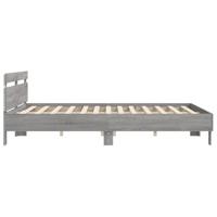 Bedframe met hoofdeinde en LED grijs sonoma eiken 200x200 cm - thumbnail