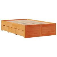 Bedframe zonder matras met lades grenenhout wasbruin 120x190 cm - thumbnail